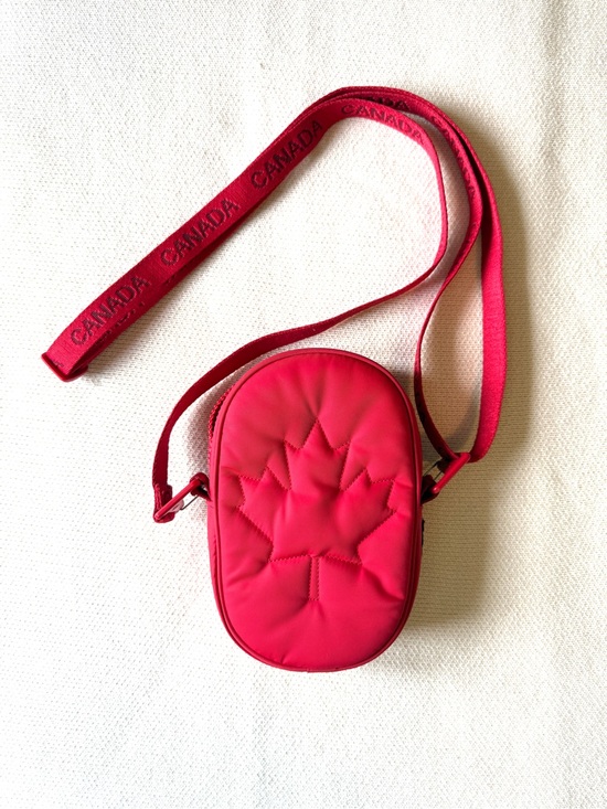 lululemon athletica Handbags - Red Crossbody Bag with Maple Leaf Stitching